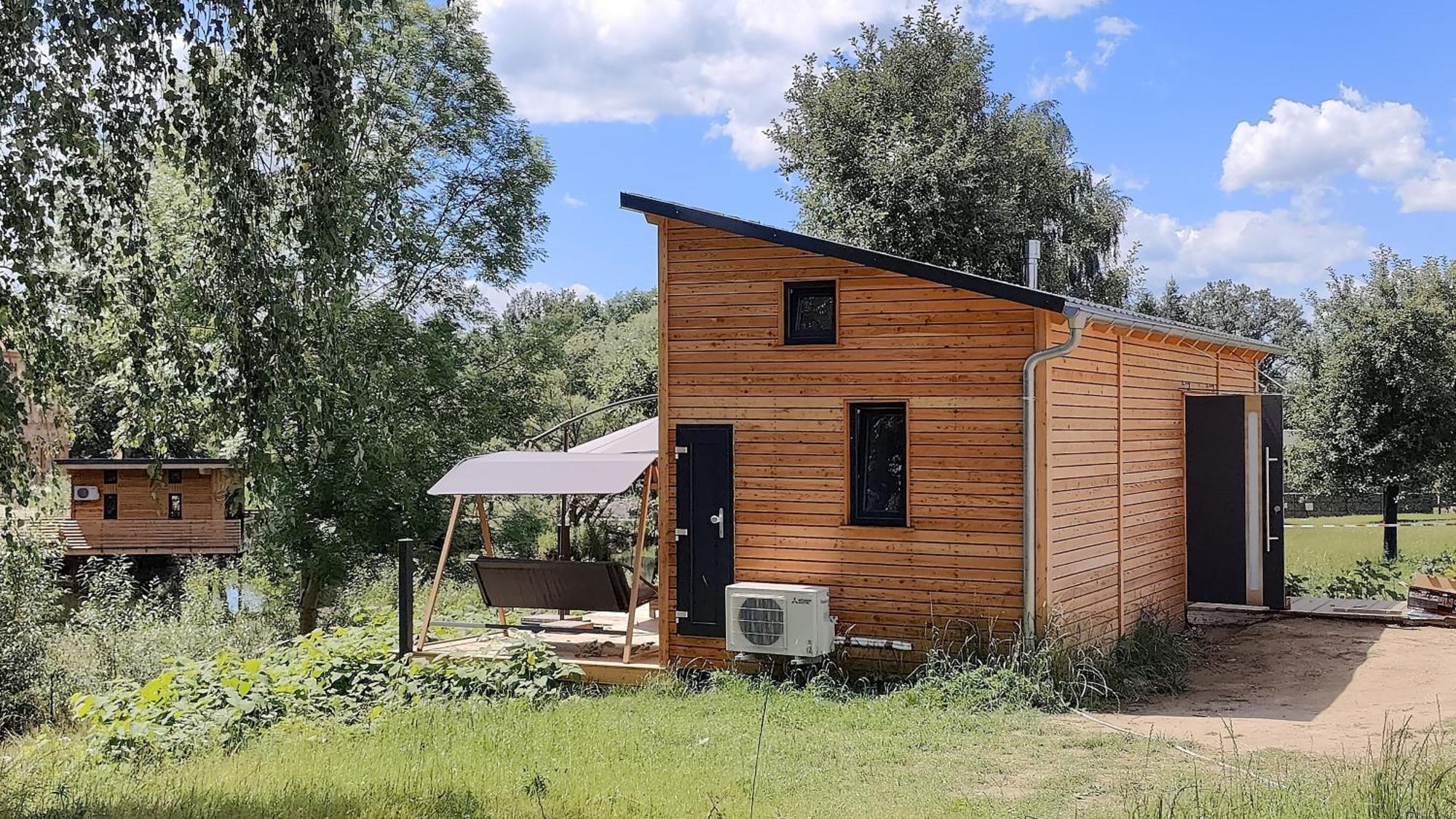 הוילה Großharthau Tinyhousebeidresden 3 Fuer 2 - 7 Personen, Naehe Saechsische Schweiz, Dresden, Mit Badeteich מראה חיצוני תמונה